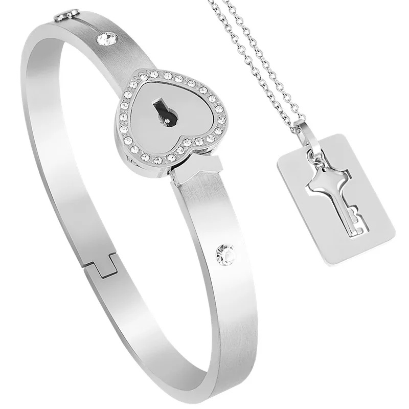 Love Lock Bracelet and Key Necklace