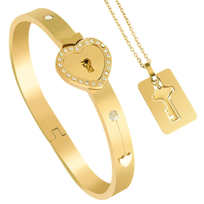 Love Lock Bracelet and Key Necklace
