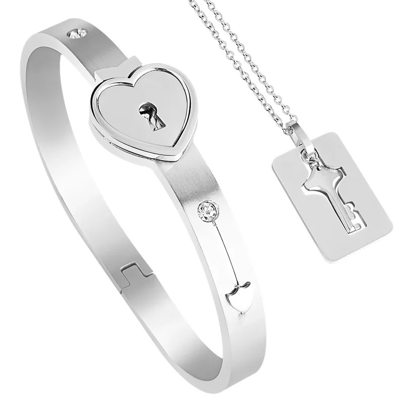 Love Lock Bracelet and Key Necklace