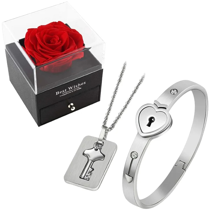 Love Lock Bracelet and Key Necklace
