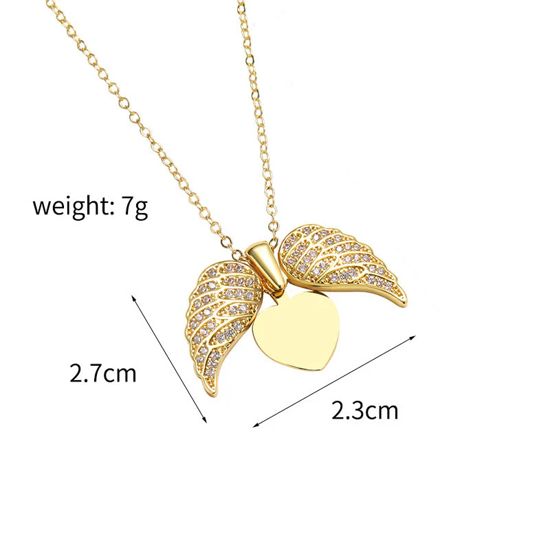 Personalized Angel Wings Necklace With Angel Name Locket Heart