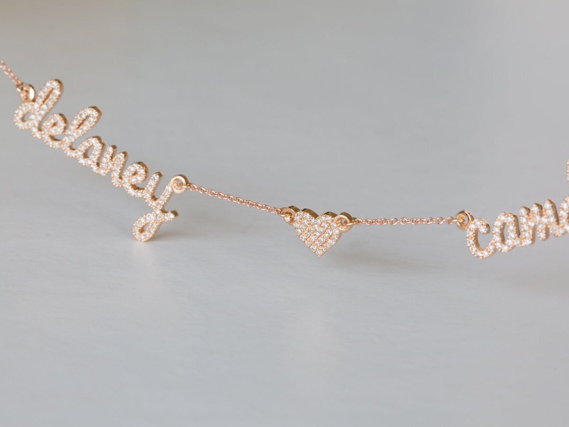 Personalized Diamond Heart Name Necklace