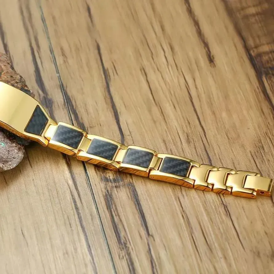 Customizable Titanium Steel Carbon Fiber Photo Bracelet