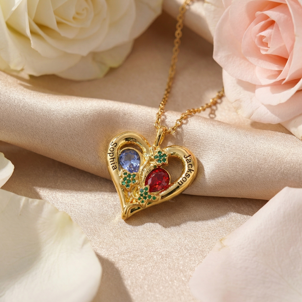 Valentine's Day Gift, Custom Entwined Hearts Necklace