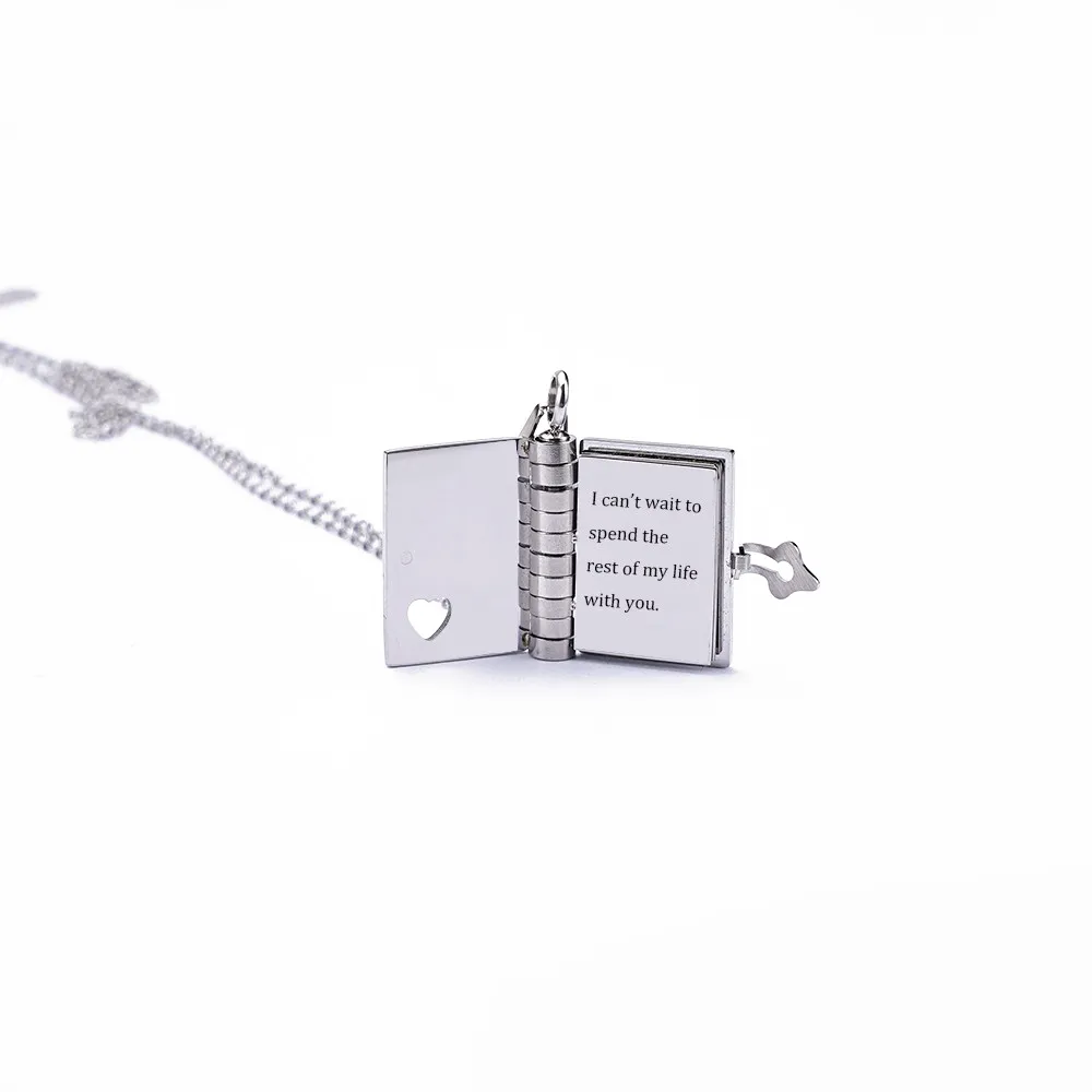 Christmas Gift Personalized Book Locket Necklace