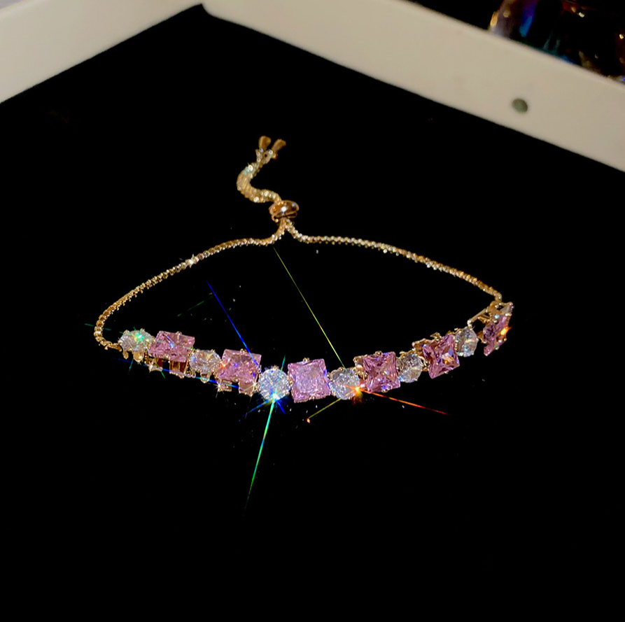Pink zircon bracelet
