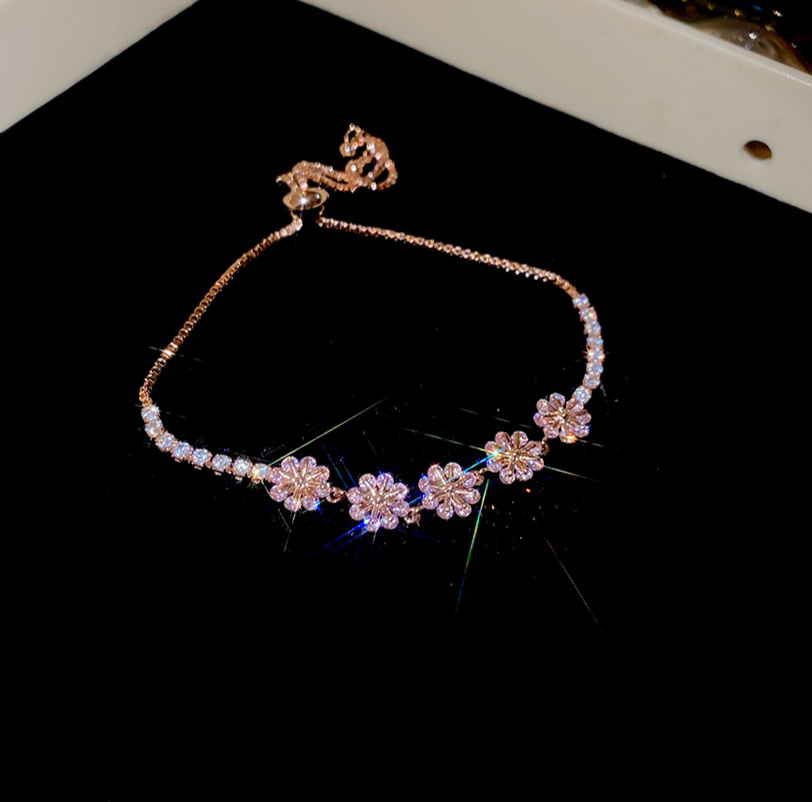 Pink zircon bracelet