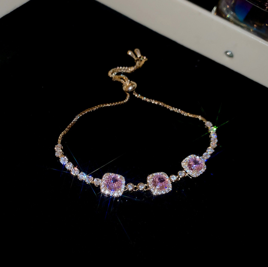 Pink zircon bracelet