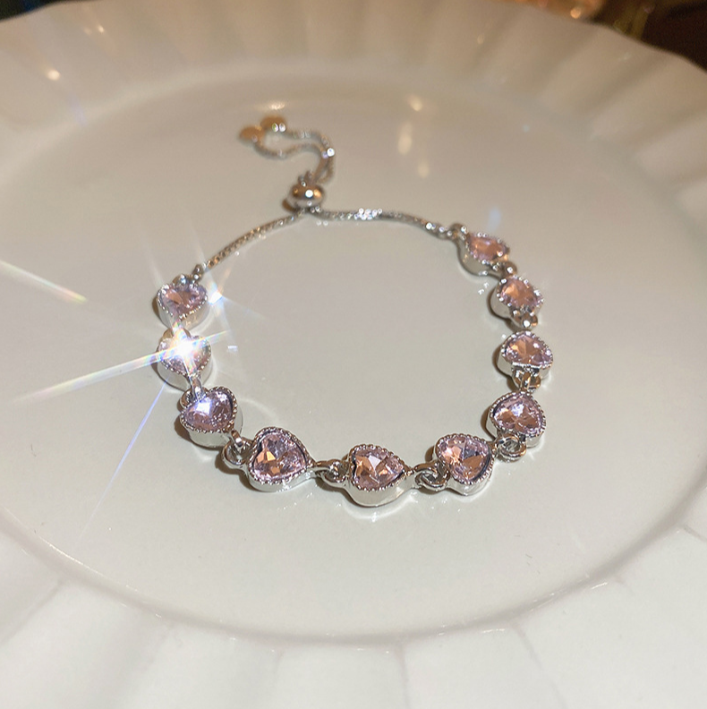 Pink zircon set Mossan bracelet