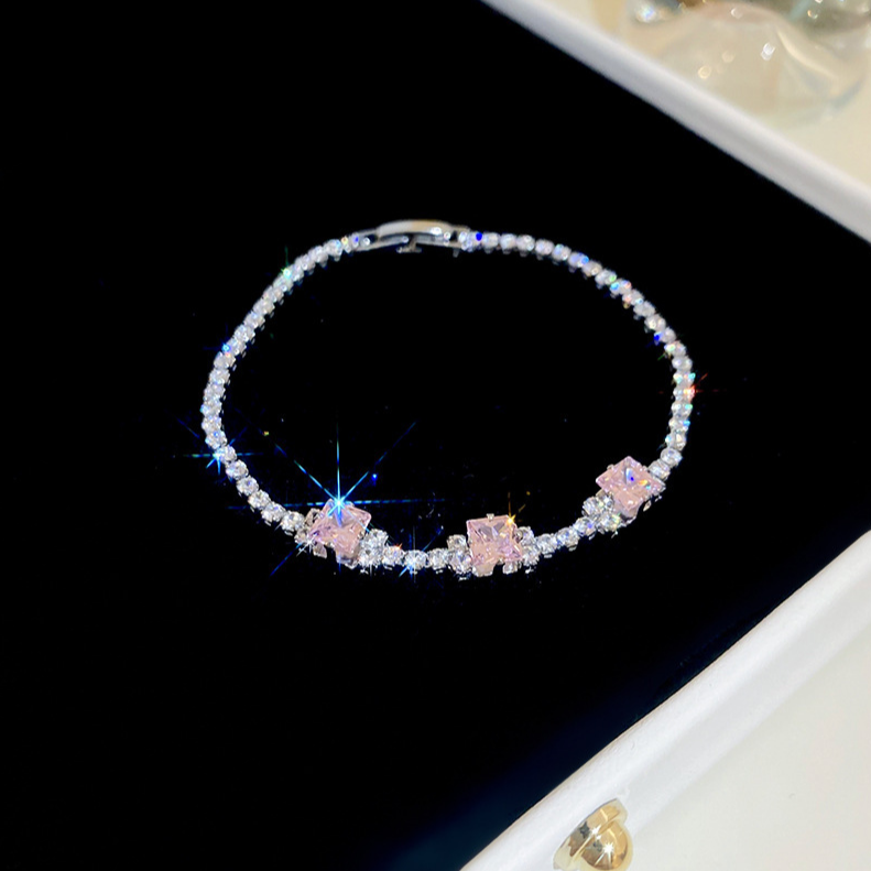 Pink zircon bracelet