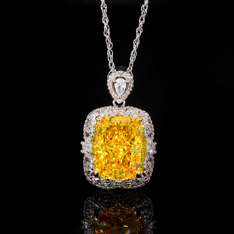 Square diamond necklace