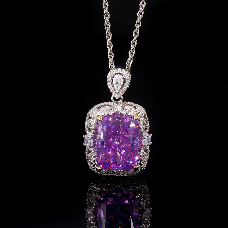 Square diamond necklace