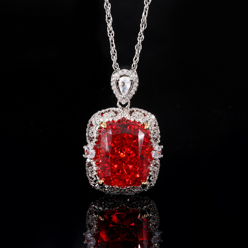 Square diamond necklace
