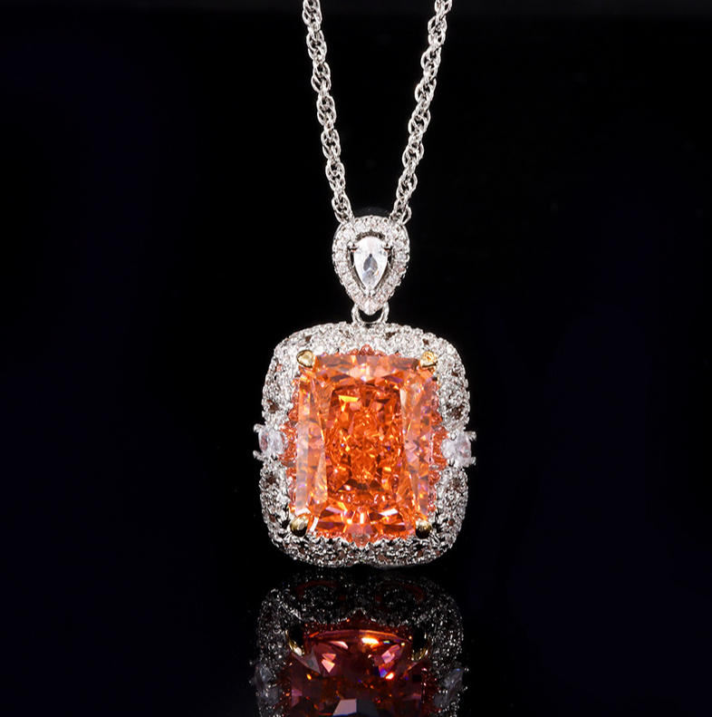 Square diamond necklace