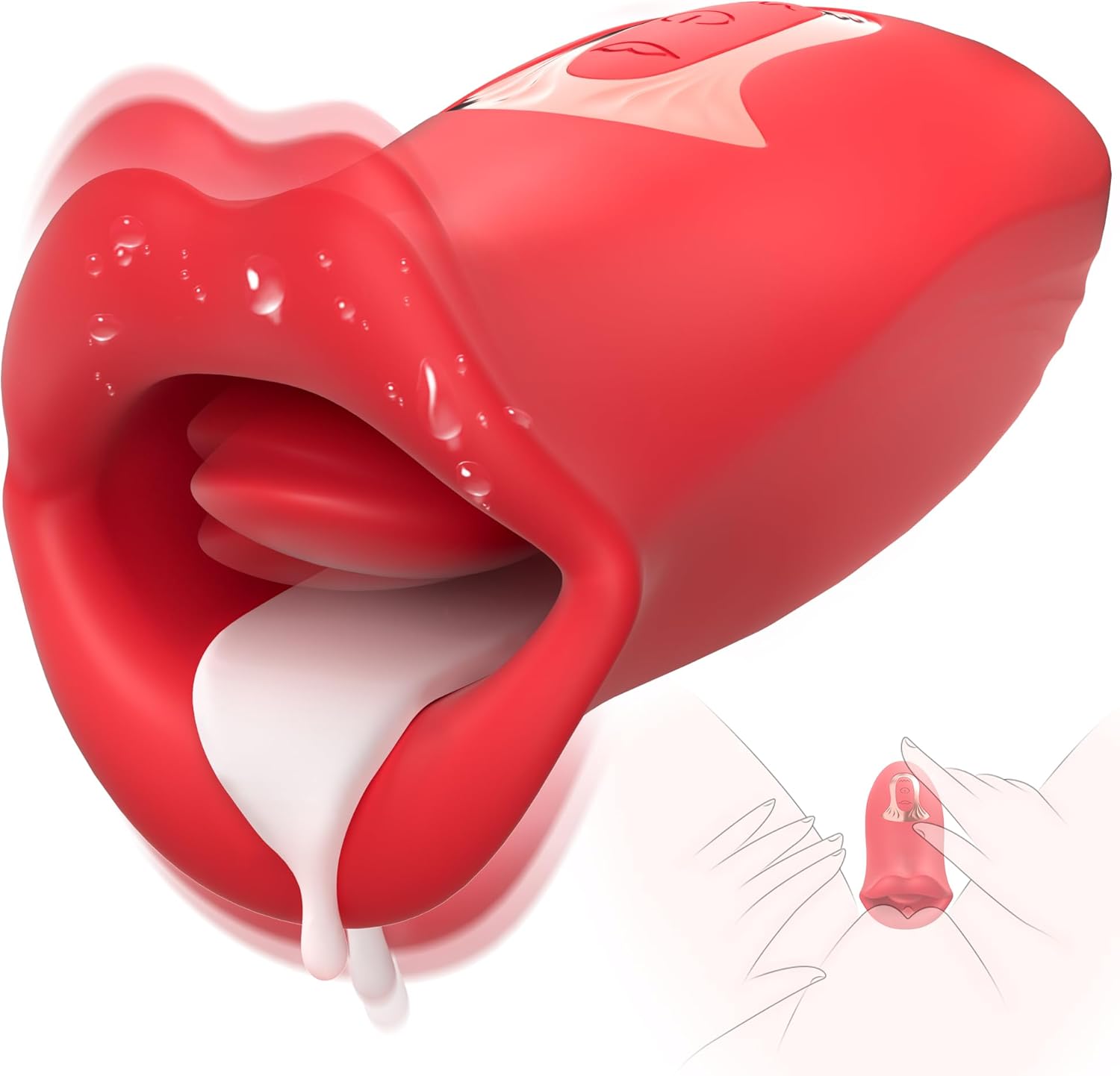 Tongue Sex Toy Vibrator, Rose Sex Stimulator for Women with 10 French Kissing Modes