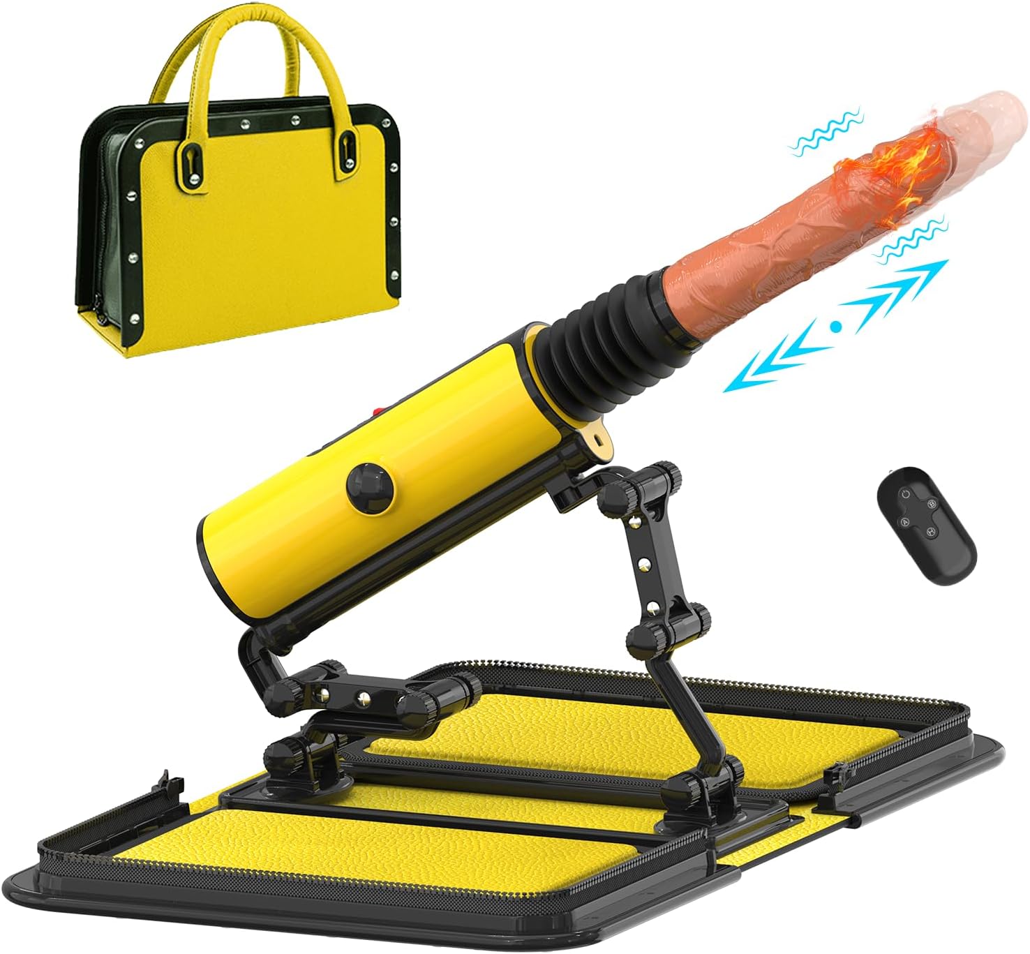 Leather Bag Female Sex Machine, Multi-Speed and Multi-Angle  Pumping Gun With Dildos