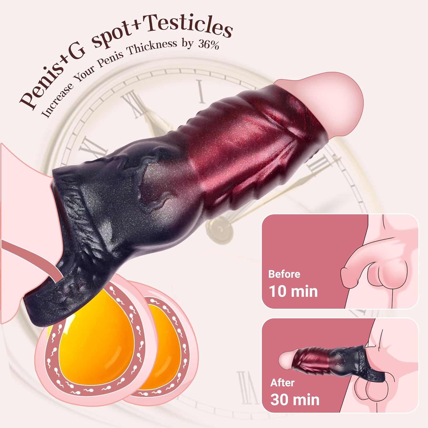 Knot Penis Sleeve Cock Sleeve, Cock Ring Penis Extender Ultra-Soft Penis Enlarger for Couples, Delay Ejaculation Stronger Erection Enhancement, Silicone Penis Rings for Testicles G Spot Stimulation