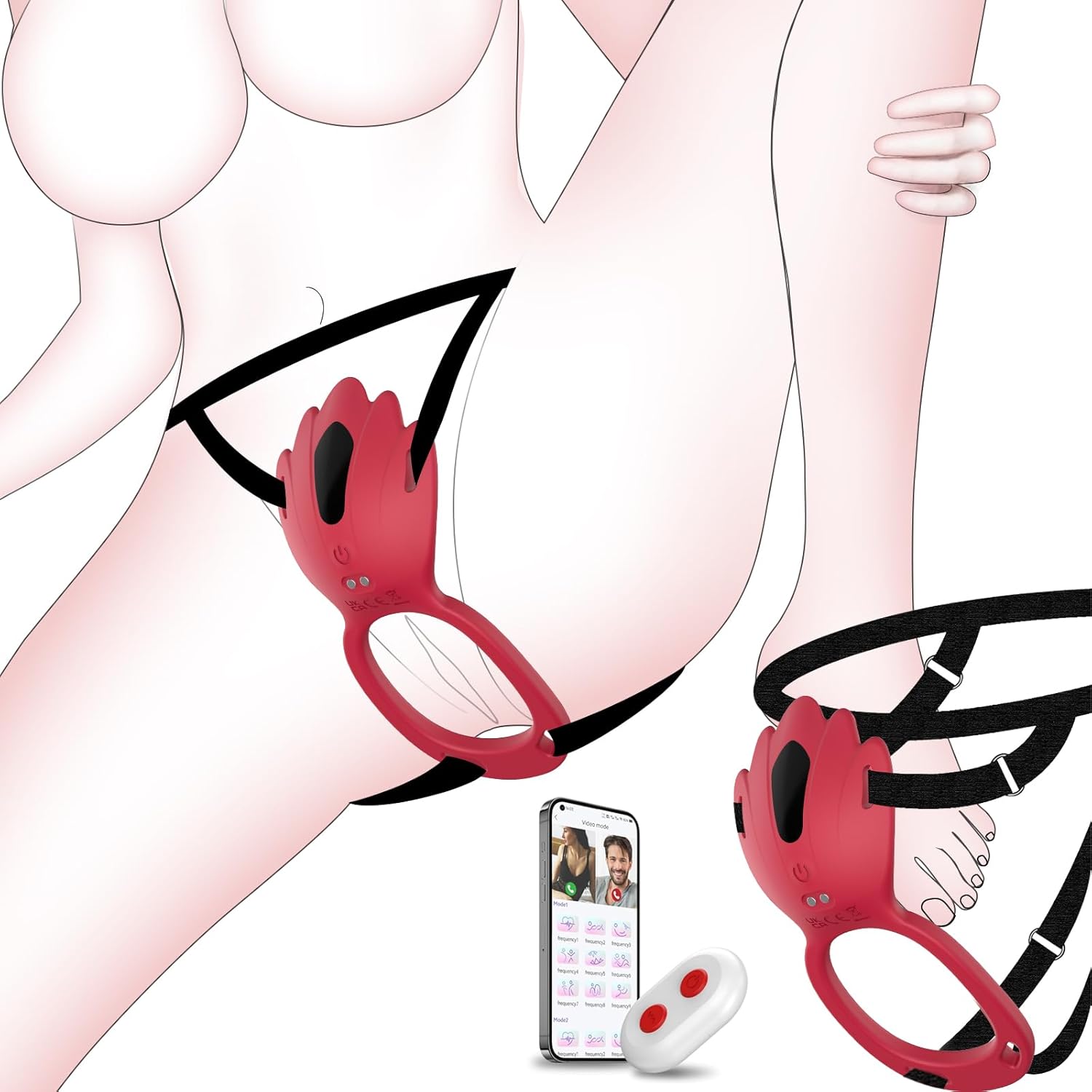Adult Sex Toys Wearable Panty Vibrator, Vibrating Penis Ring Clitoral Stimulator, Couple Sex Toy with APP & Remote Control Vibrators