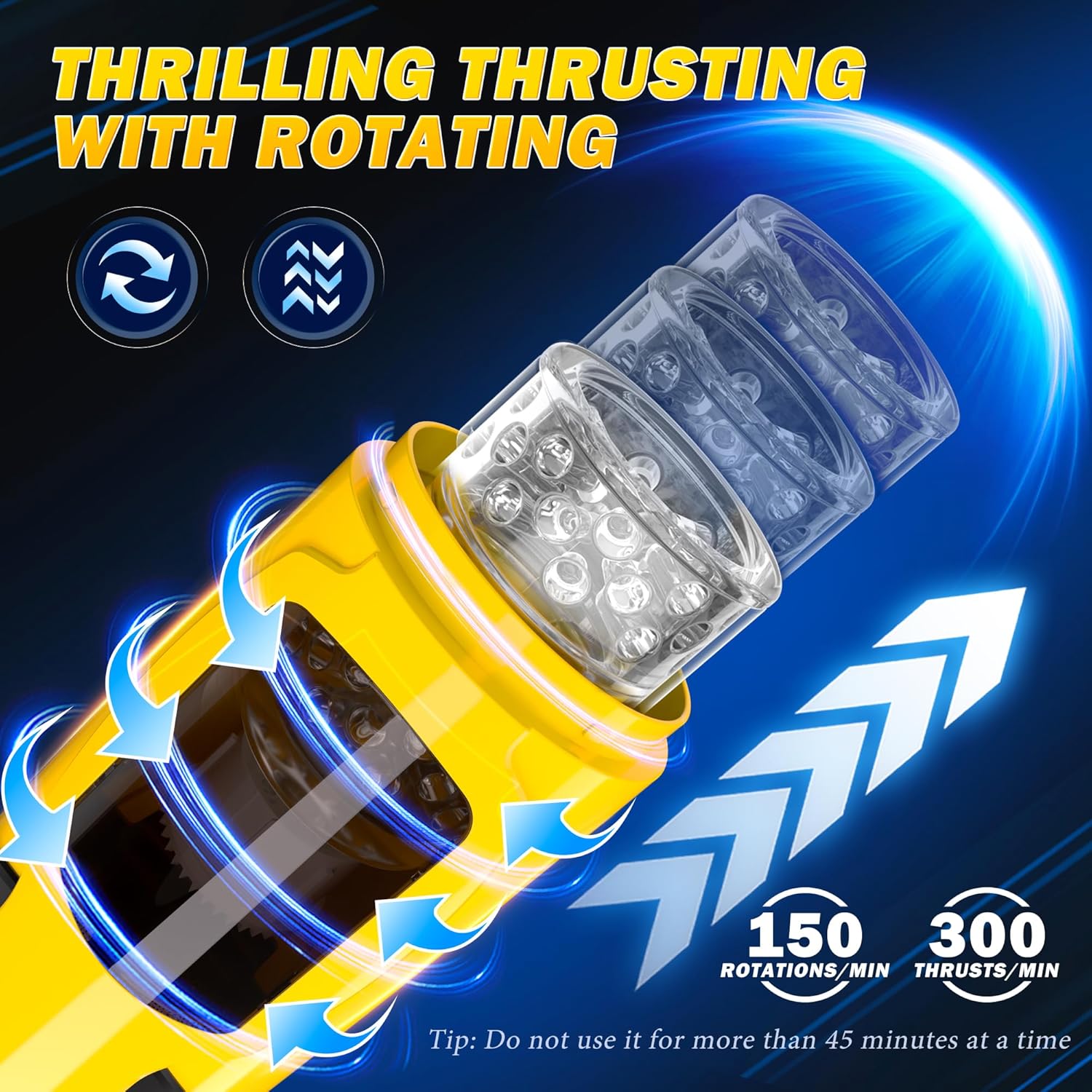 Sex Toys for Men Male Masturbator, Adult Sex Toy with Suction Base