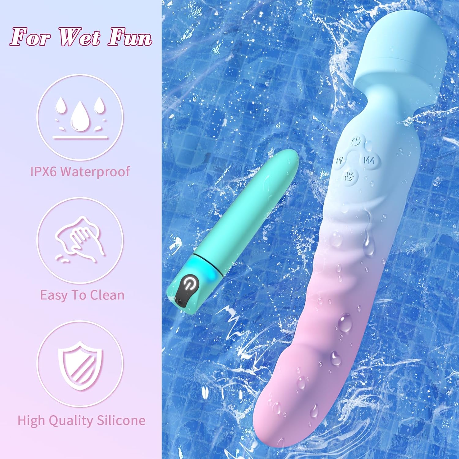 G Spot Vibrator Wand & Bullet Vibrator Set - Vibrators Sex Toys for Women, Clitoral Stimulator Dildo