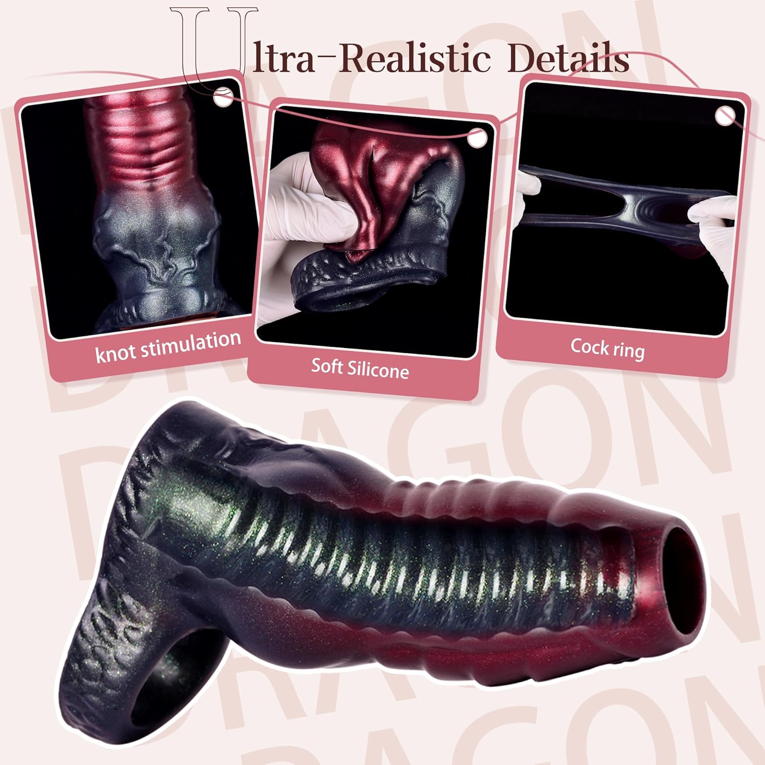 Knot Penis Sleeve Cock Sleeve, Cock Ring Penis Extender Ultra-Soft Penis Enlarger for Couples, Delay Ejaculation Stronger Erection Enhancement, Silicone Penis Rings for Testicles G Spot Stimulation