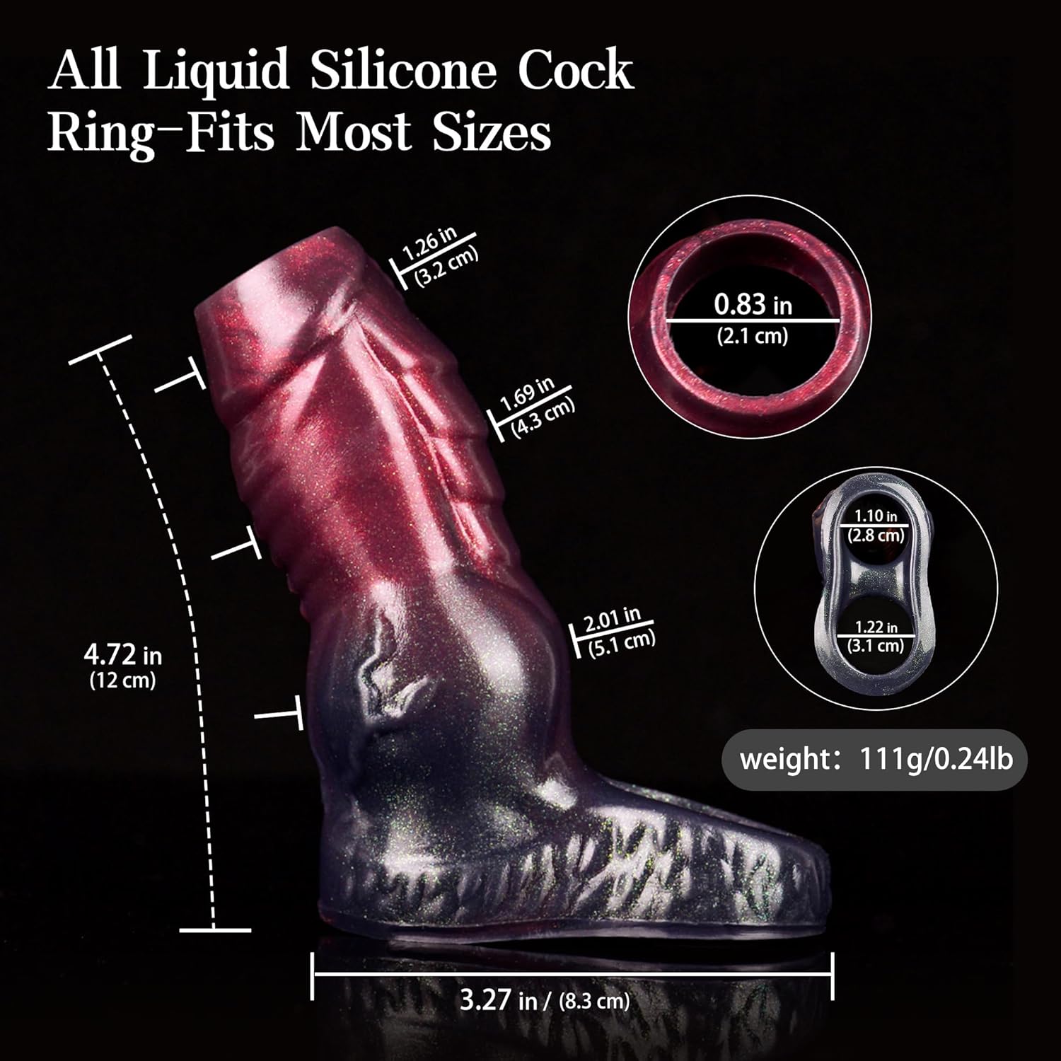 Knot Penis Sleeve Cock Sleeve, Cock Ring Penis Extender Ultra-Soft Penis Enlarger for Couples, Delay Ejaculation Stronger Erection Enhancement, Silicone Penis Rings for Testicles G Spot Stimulation