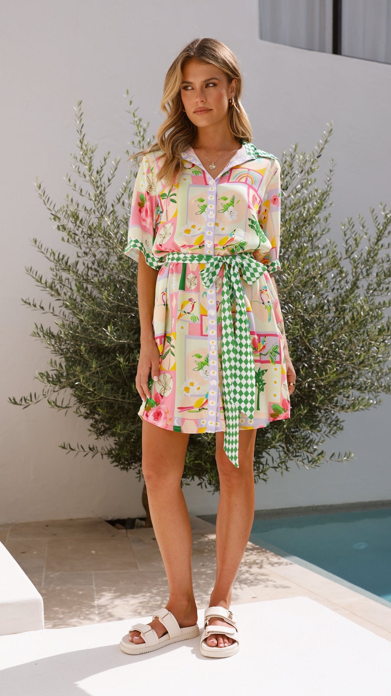 Alaina Mini Dress - Rose Print