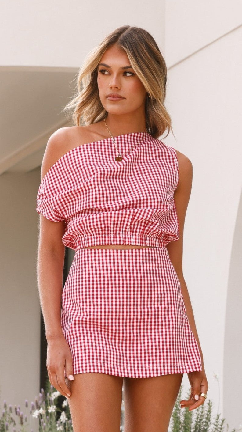 Jeane Skort - Red Gingham