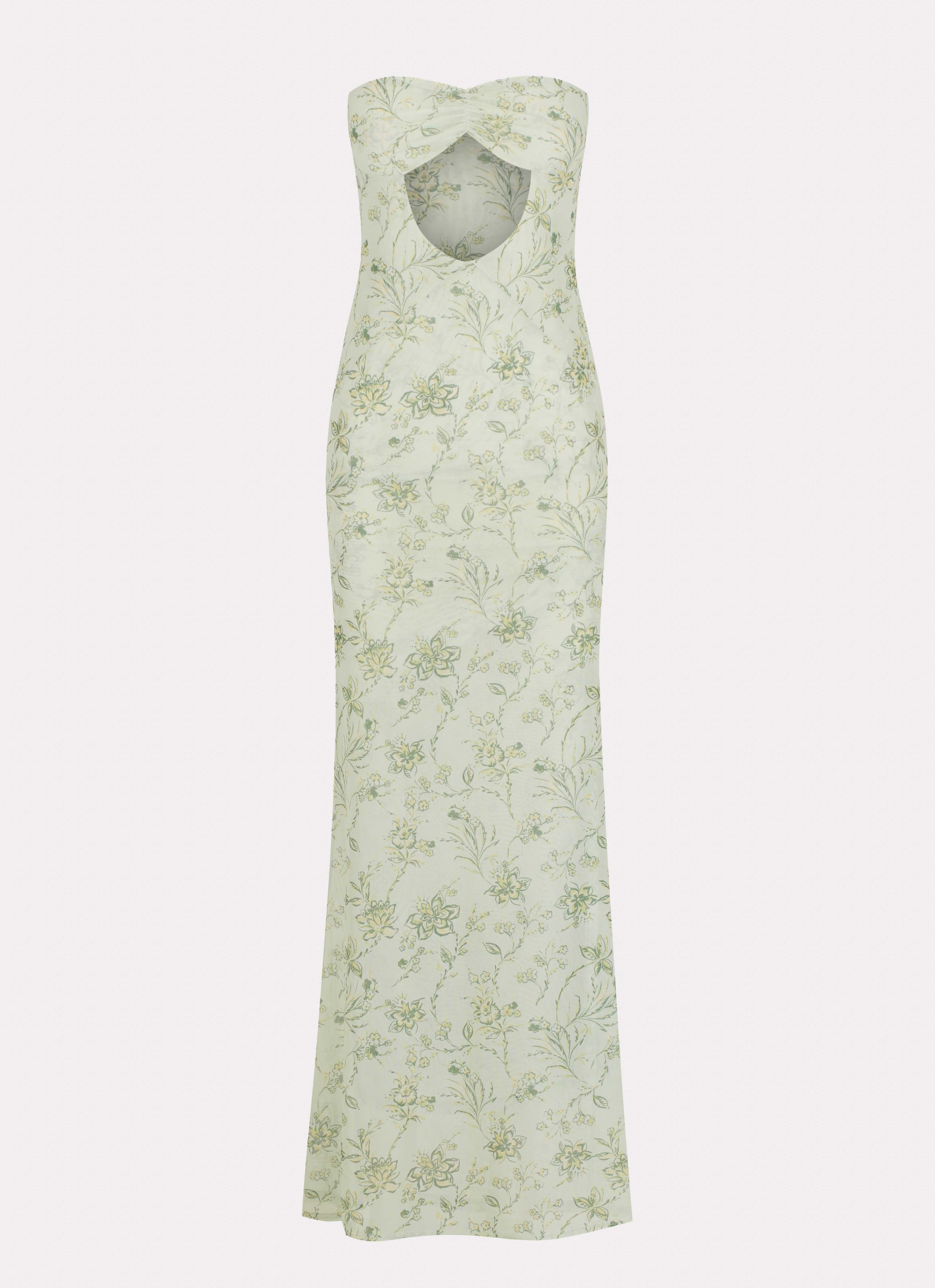 Womens Dearest Maxi Dress in the colour Sage Floral in front of a light grey background