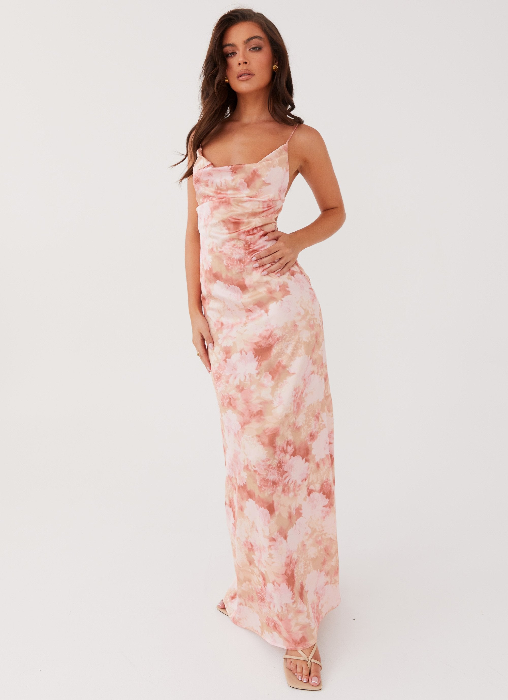 Womens Dancing In The Sky Maxi Dress in the colour Flower Garden in front of a light grey background