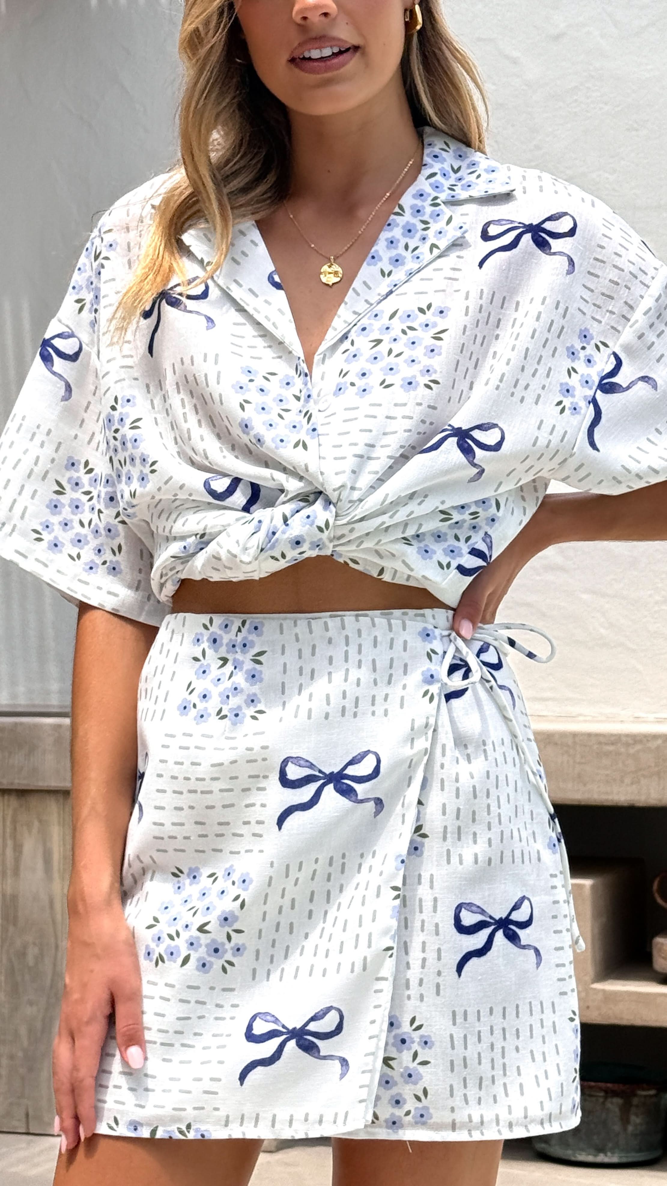 Abilene Button Up Shirt - Sweet Bow Blue