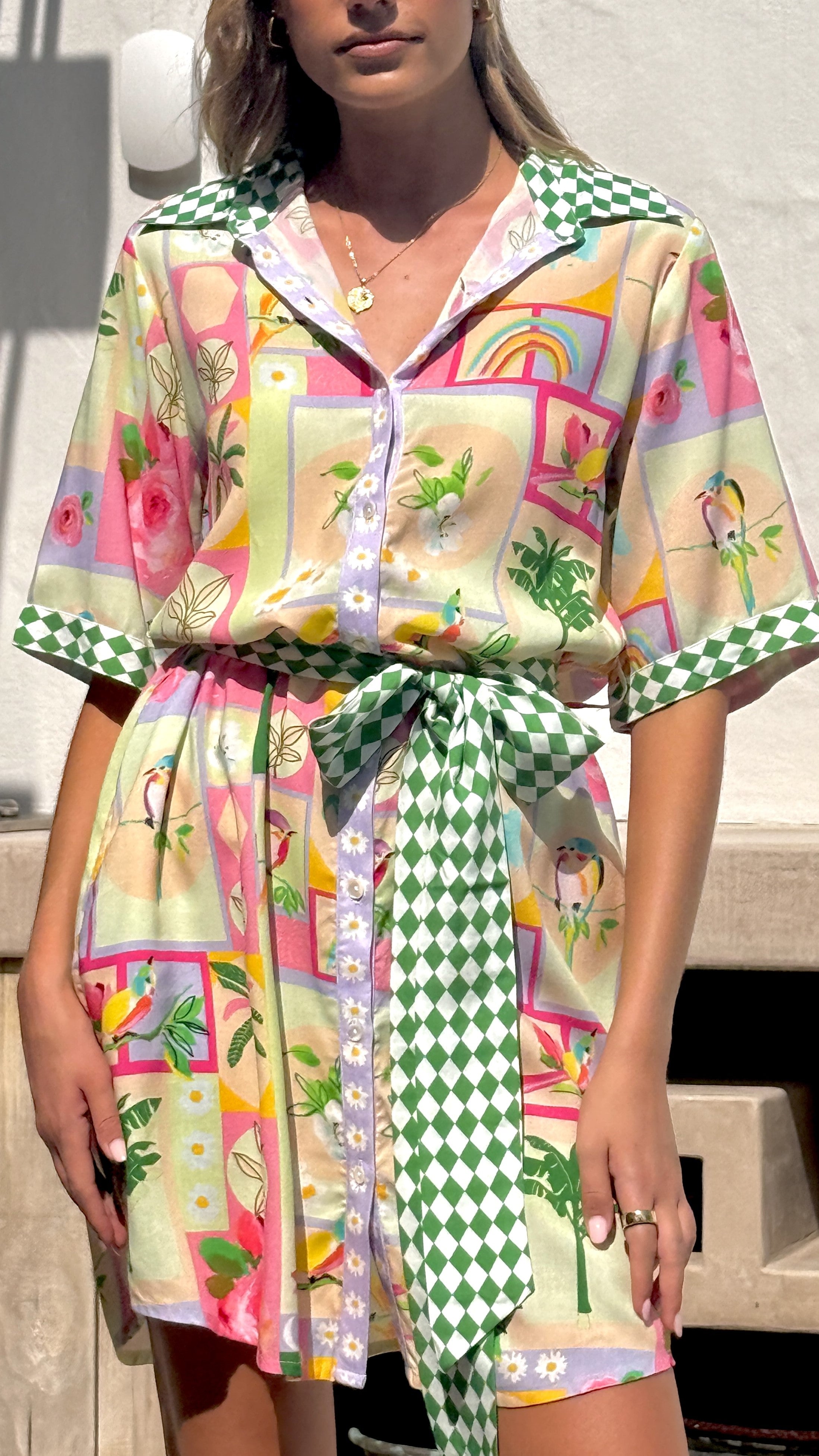 Alaina Mini Dress - Rose Print