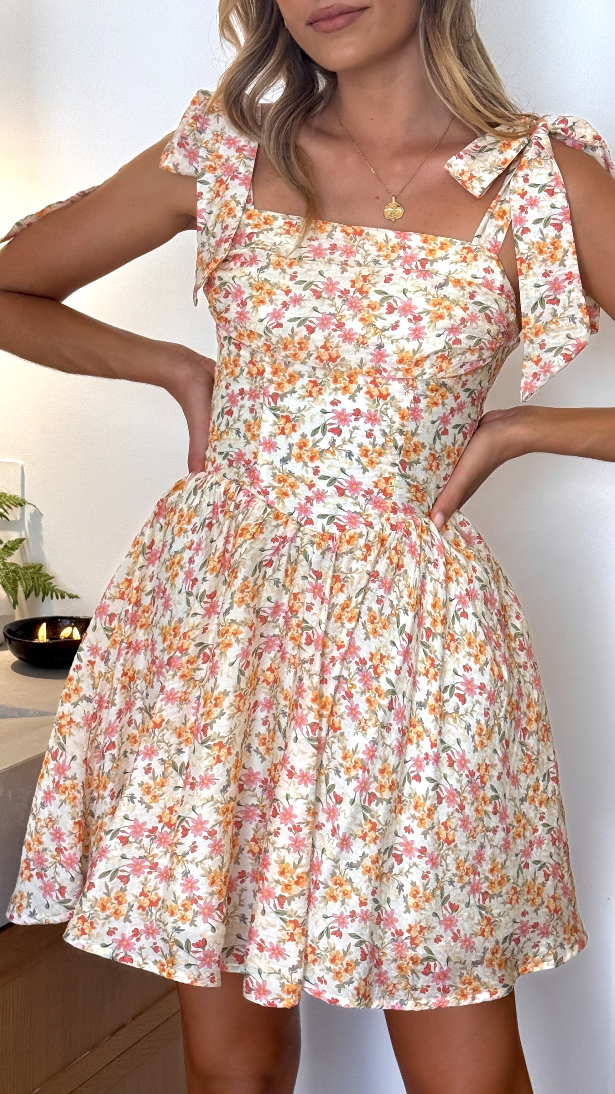 Haisley Mini Dress - Pink/Orange Floral