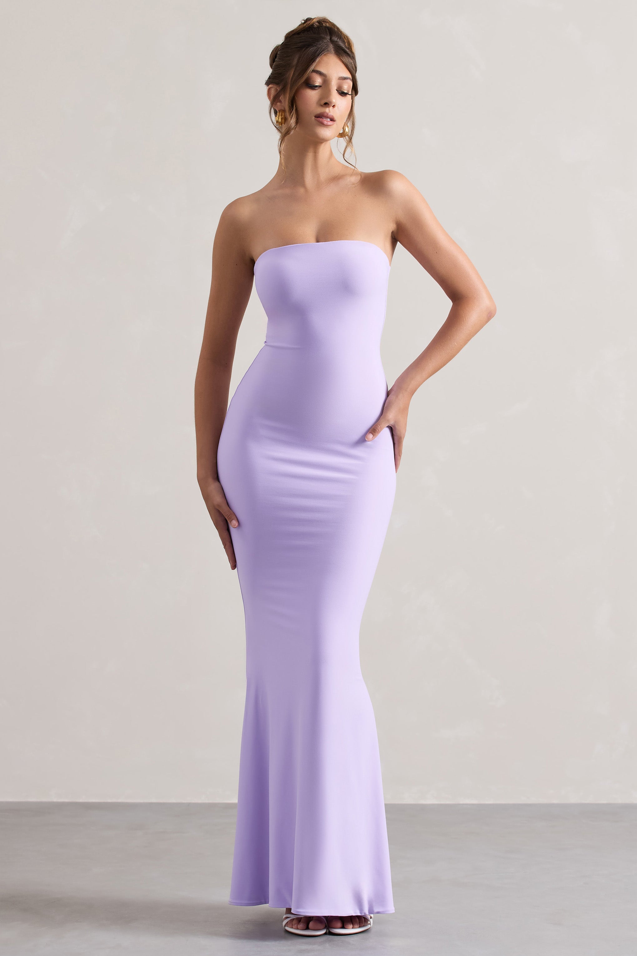 Ceremony Lilac Bandeau Fishtail Maxi Dress