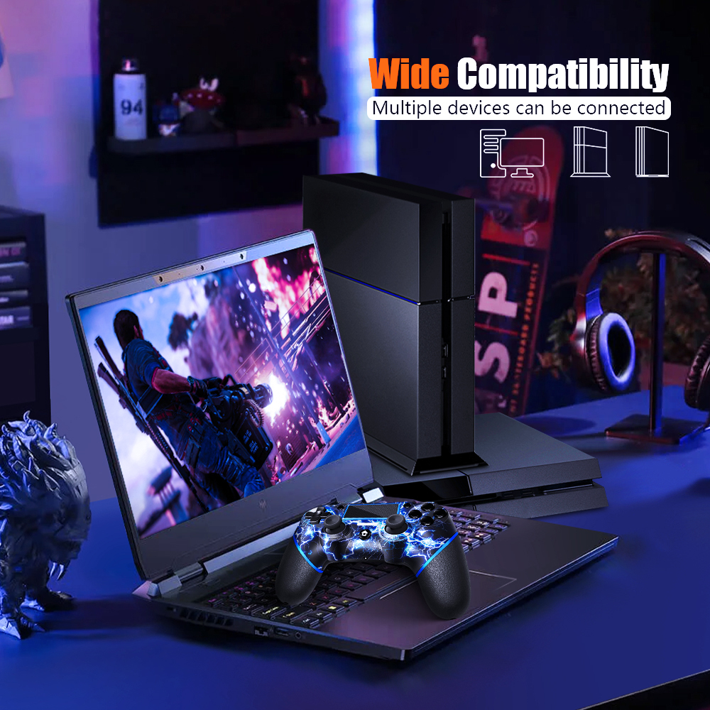 【Ace Gamer】 Wireless Controller for PS4 - Lightning Strike