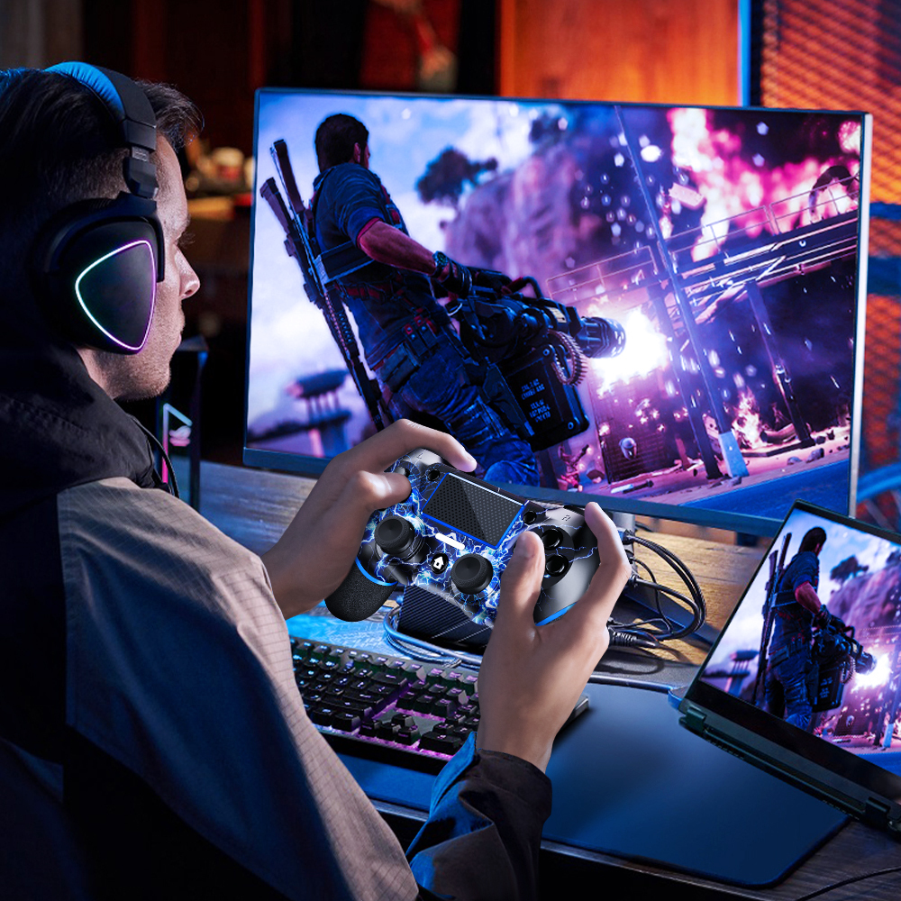【Ace Gamer】 Wireless Controller for PS4 - Lightning Strike