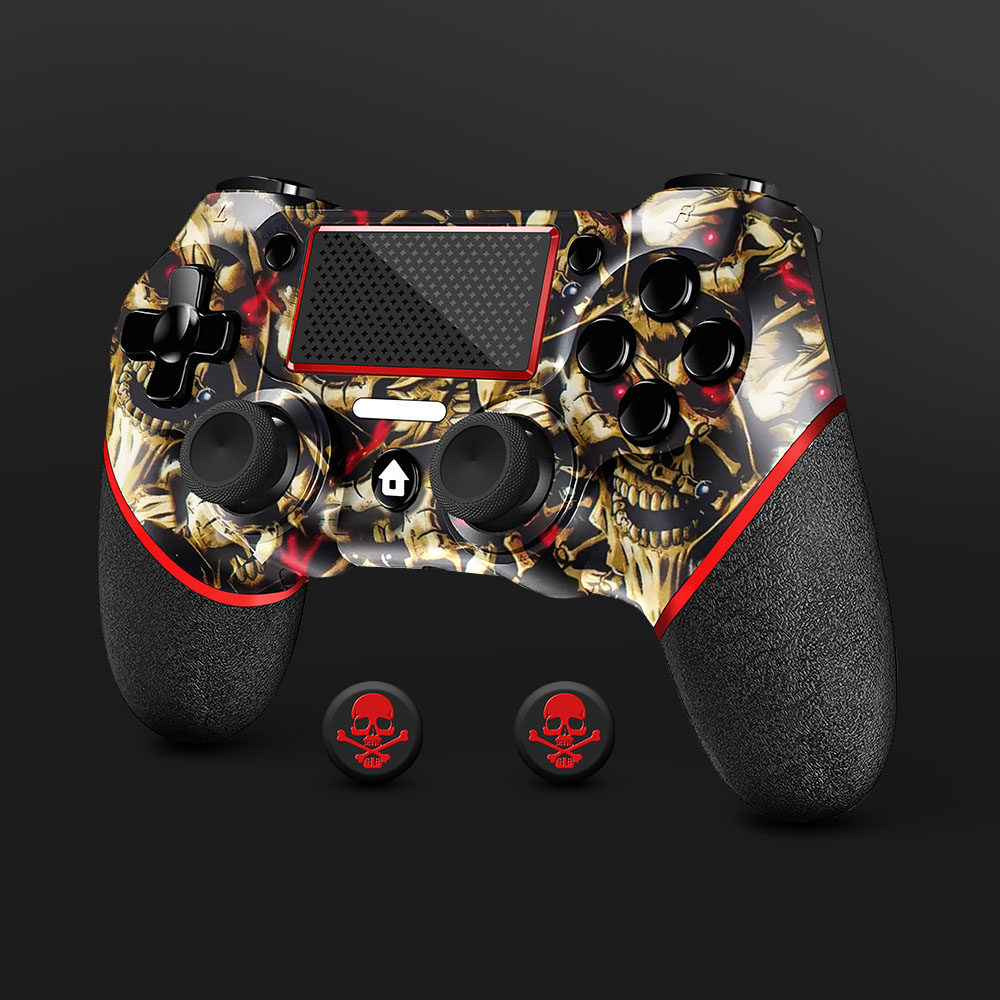 【Ace Gamer】 Wireless Controller for PS4 - Golden Skull