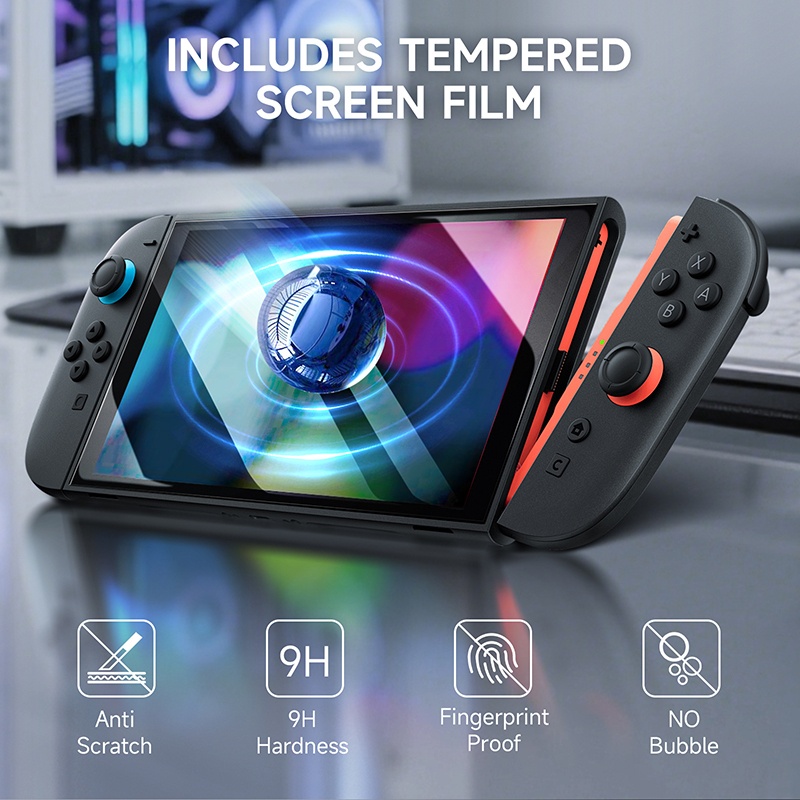 AceGamer Switch 2 Carrying Case – Shockproof Travel Shell with Screen Protectors & Game Card Holder