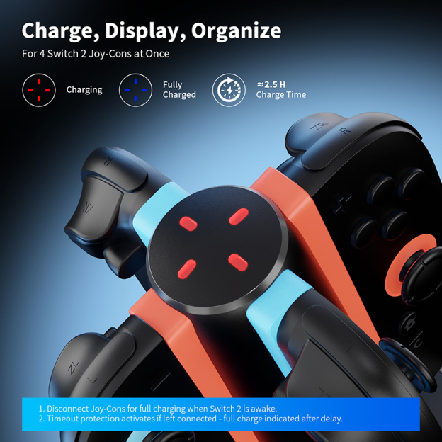AceGamer 4-in-1 Magnetic Charging Dock for Switch 2 Joy-Con
