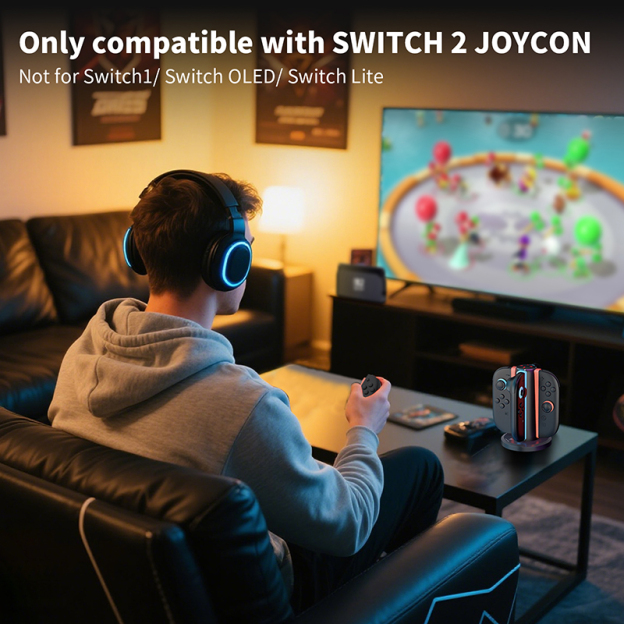 AceGamer 4-in-1 Magnetic Charging Dock for Switch 2 Joy-Con