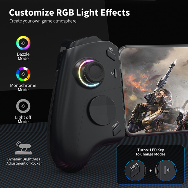 AceGamer C16 Mobile Gaming Controller For Android and iPhone 15 With Hall Effect sticks and Mechanical buttons