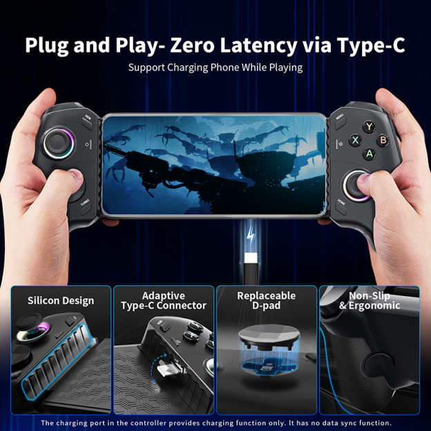 AceGamer C16 Mobile Gaming Controller For Android and iPhone 15 With Hall Effect sticks and Mechanical buttons