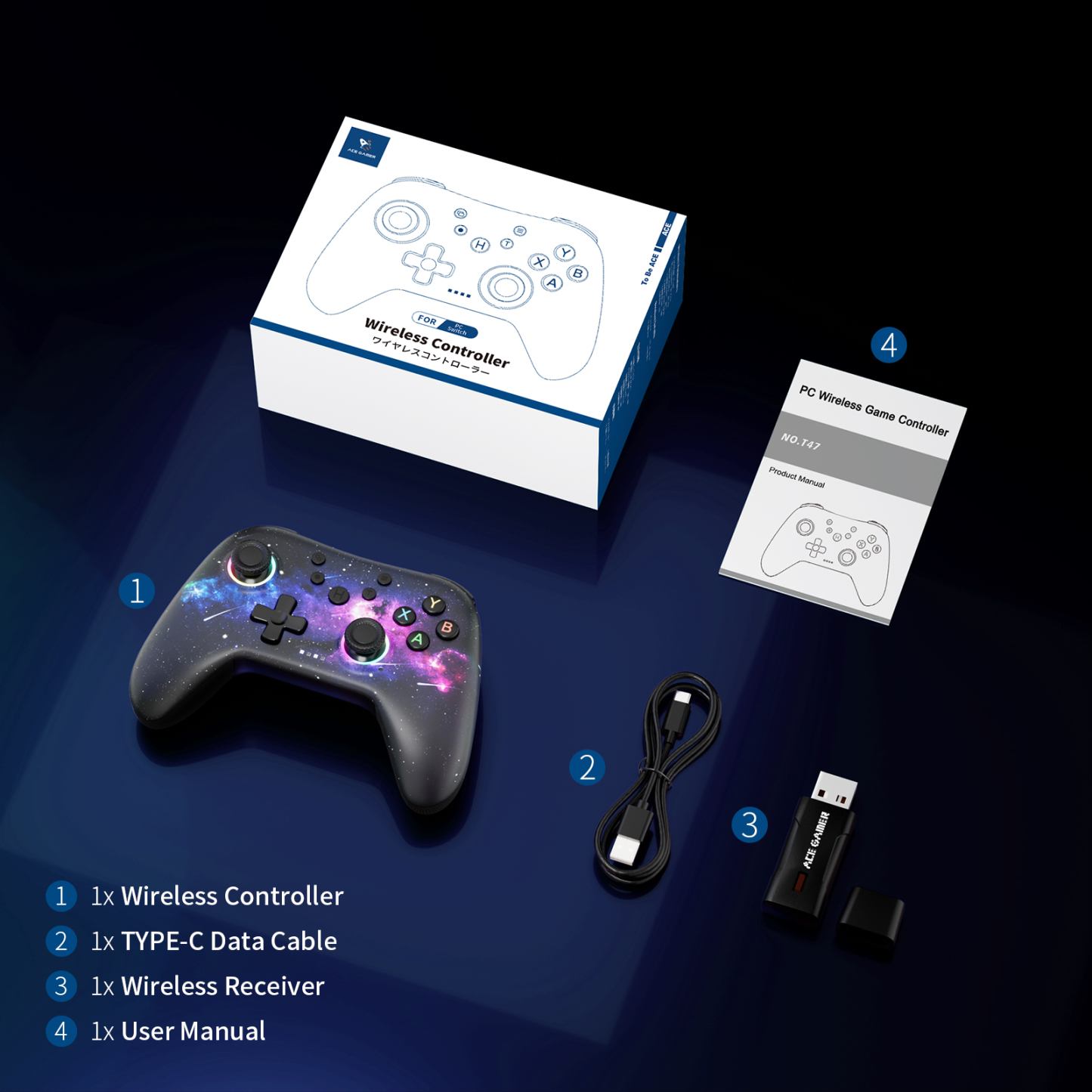 AceGamer Aurora Wireless Game Controller