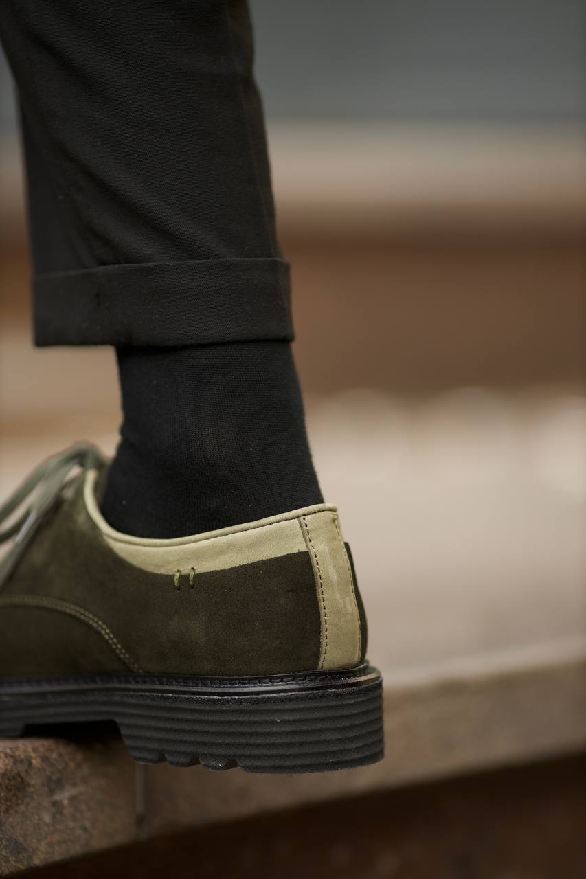 Suede Leather Khaki Shoes