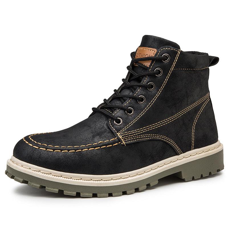 men's Martin boots trend high-top men's boots locomotive British men's shoes leather tooling boots students