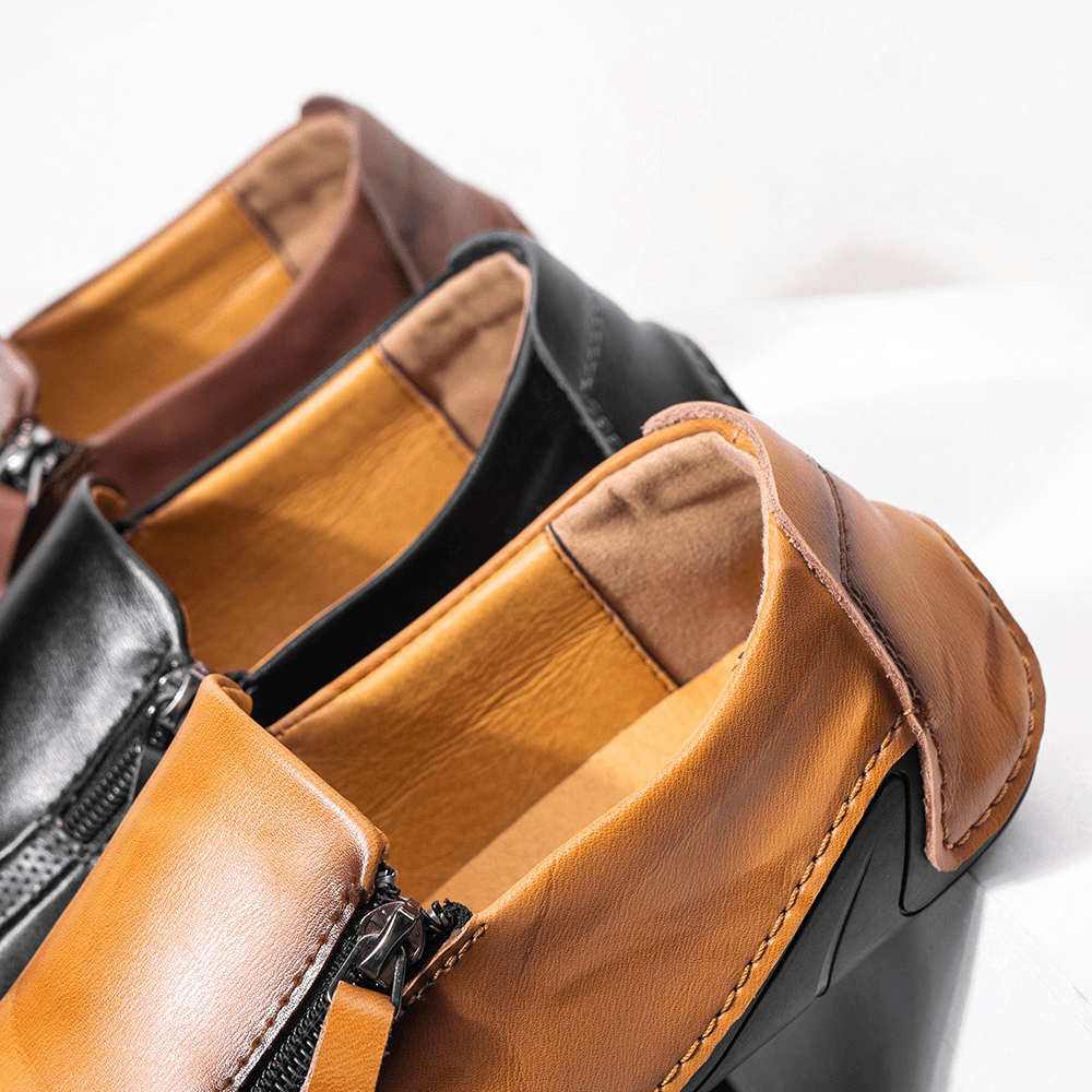 Men Genuine Leather Breathable Non Slip Comfy Soft Sole Casual Business Shoes