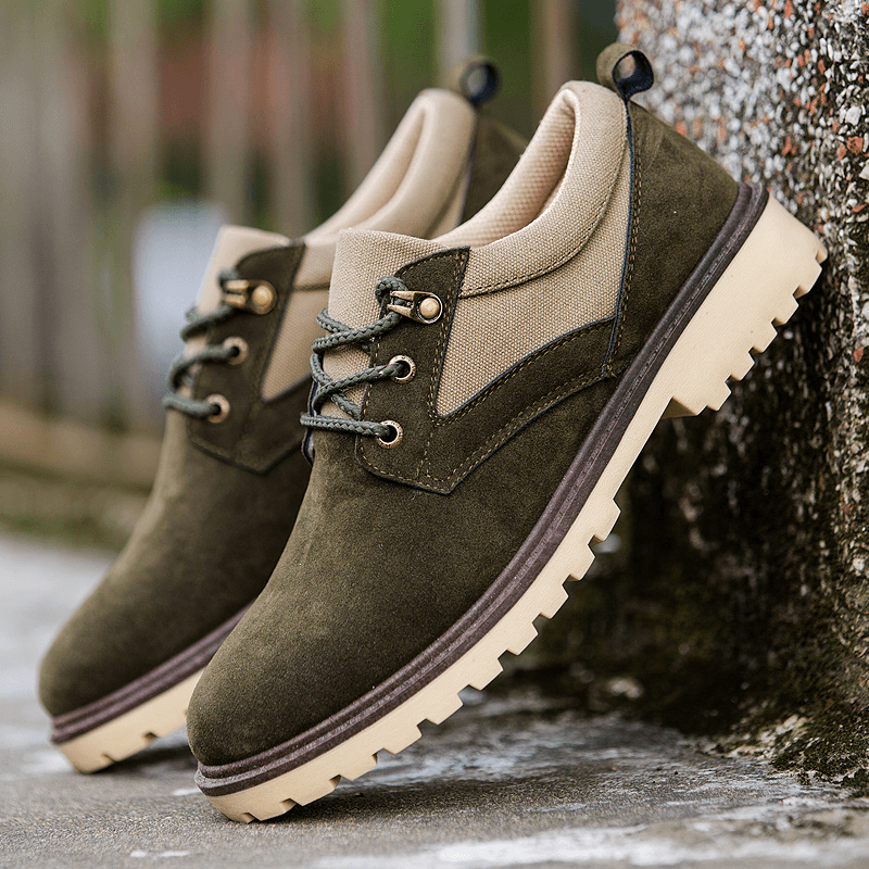 Men Breathable Suede Vintage Non Slip Comfy Sole Short Boots Casual Business Shoes