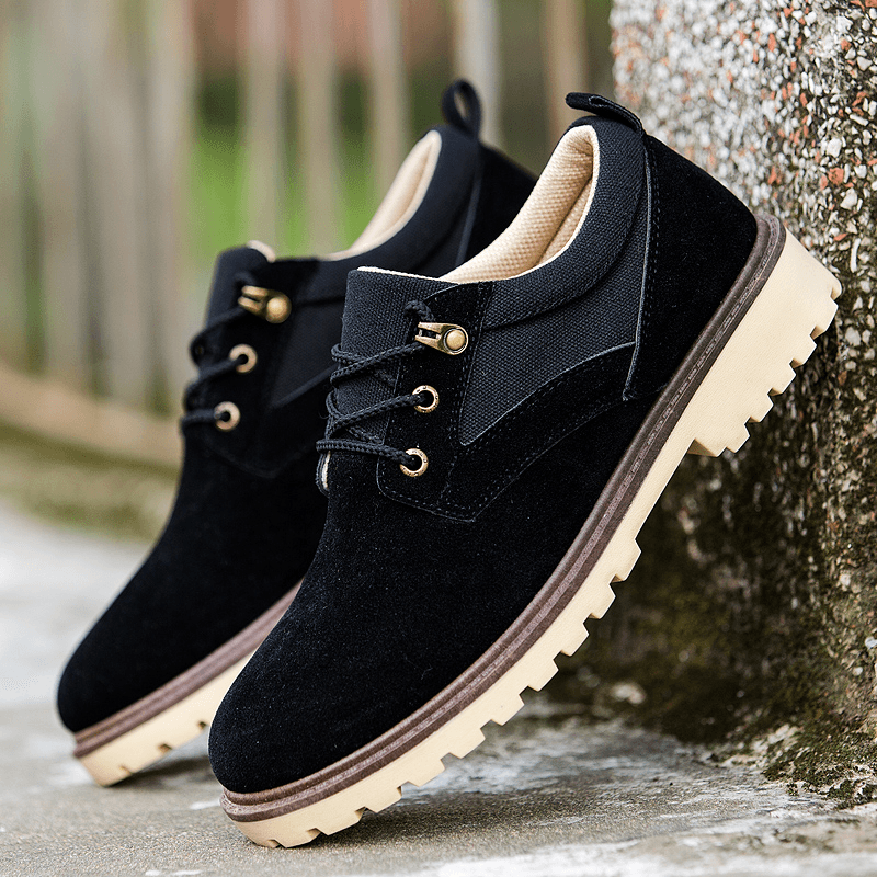 Men Breathable Suede Vintage Non Slip Comfy Sole Short Boots Casual Business Shoes
