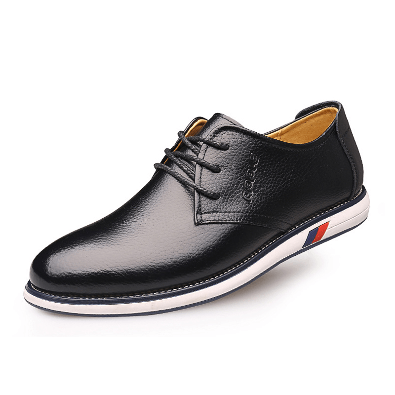 Men Cowhide Leather Breathable Non Slip Comforty Classical Casual Business Shoes