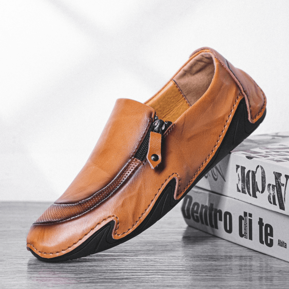 Men Genuine Leather Breathable Non Slip Comfy Soft Sole Casual Business Shoes